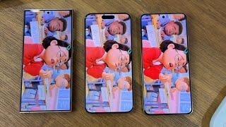 Samsung S24 Ultra vs iPhone 15 Pro Max vs Xiaomi 14 Pro - Display Comparison!