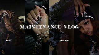 MAINTENANCE VLOG| hair, nails, lashes, new piercing & more!