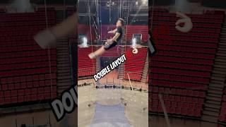 DOUBLE LAYOUT BAR TO BAR #flyingtrapeze #circus #practice #aerial #trampoline #flip #gym