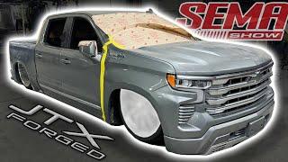 JTX SEMA Silverado sees the ground for the first time!