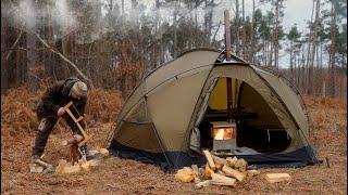 Sub-Zero night - Solo in a Hot Tent