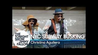 Christina Aguilera Goes Incognito As A Subway Singer For The Tonight Show!