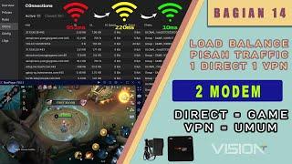 CARA PISAH TRAFFIC OPENWRT PAKE 2 MODEM | 1 DIRECT 1 VPN | LOAD BALANCE DENGAN OPENCLASH