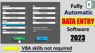 Fully Automated Data Entry Software in Excel | Data Entry Form in Excel | Data Entry in Excel