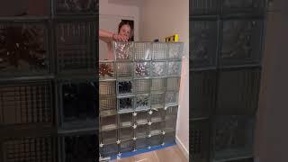 80s style glass block wall for my studio apartment! I found the blocks $1 on OfferUp #diy