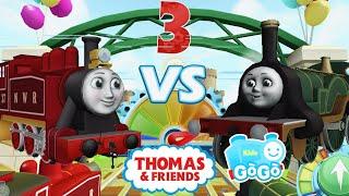 Rose VS Emily with Super Rainbow Speed Booster at Frantic Fortress!- Thomas and Friends: GoGo Thomas