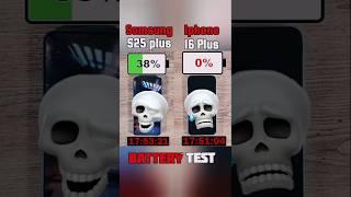Samsung s25 plus vs iPhone 16 plus battery test?️#shorts