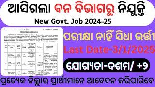 Odisha Forest Department Recruitment 2024|Latest Odisha Govt Jobs 2024| Latest Govt Jobs 2024 Odisha