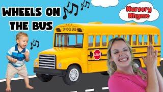 The Wheels on the Bus Go Round and Round Song! Nursery Rhymes For Toddlers with Miss Katie