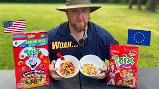 European VS American Trix Cereal Comparison & Taste Test *Wildly Different