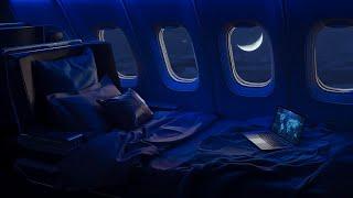 10 hours on a night flight takes you to a beautiful dream | Brown noise aids sleep, relaxation, ASMR