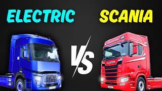 ETS2 - Electric VS Diesel Truck | Electric Renault VS Scania V8