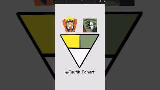 Trying tiktok art Naruto vs Akatsuki zetsu mix color anime #satisfying #animeeart #anime #art