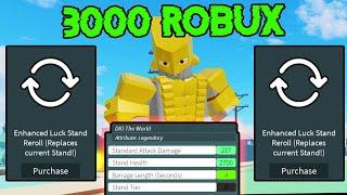 I Spent $3000 Robux On Enchant Luck Reroll In Stand Upright Rebooted