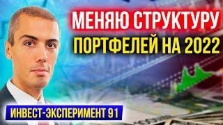 Рынки посыпались?! Меняю структуру портфелей на 2022 -  Инвестиционный Эксперимент