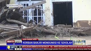 Korban Banjir Bandang Aceh Tengah Mengungsi ke Sekolah