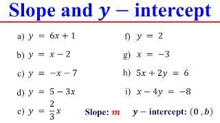 How to Find the Slope and Y intercept of a Line from any Linear Equation