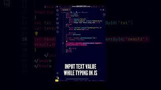  Get Input Text Value While Typing in Textbox using JS ES6 #shorts #javascript #programming #js