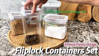 8 Pieces Fliplock Containers Set | Pantry storage | Review