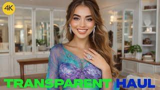 4K TRANSPARENT Pretty Crop Top Try-On with Mirror view | Natural Cute Try On Lingerie | Try On Haul