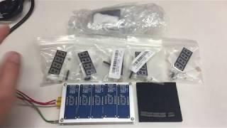 Build and Test of Five 4-Digit 7-Segment TM1650 LED Display Kits