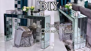 DIY BACKSPLASH TILED CONSOLE TABLE | ENTRYWAY CONSOLE TABLE.