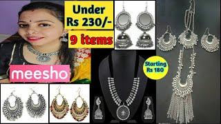 MEESHO Jewelery Haul Under 230 | Oxidised Earings, Sets, Ticka | Junk Affordable Jewellery