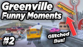 FLYING BUS CRASHES AND GETS GLITCHED! - Greenville Funny Moments #2 | ROBLOX - Greenville Revamp