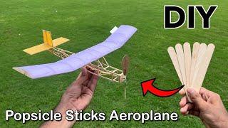 Make A Rubber Powered Aeroplane With Ice-Cream Sticks #aeroplane #airplane #diy