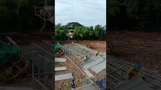 proses pemasangan atap dan coran