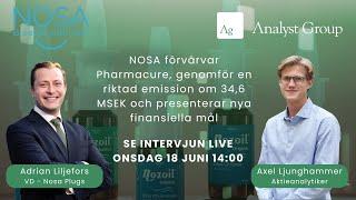 Nosa Plugs - VD Adrian Liljefors presenterar förvärvet av Pharmacure & intervjuas av Analyst Group