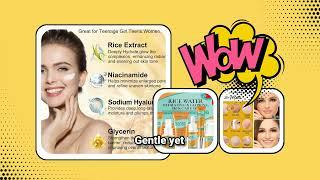 Women Teen Milk Skincare Rice Water Hydrate Glow Repair Anti-Aging Facial Routine Kit Gift Set