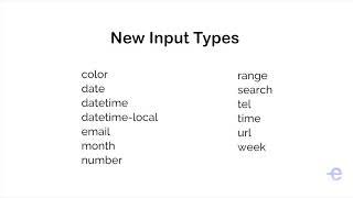 HTML - New Elements & Attributes in HTML5