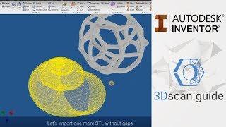 Inventor, video 1. Import and conversion of 3D scan data. 3D scan processing.