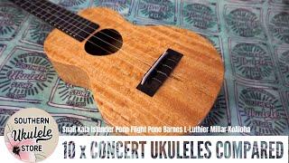 10 x EXCELLENT CONCERT UKULELES COMPARISON VIDEO