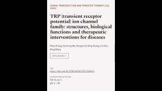 TRP (transient receptor potential) ion channel family: structures, biological functio... | RTCL.TV