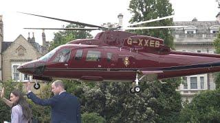 Prince William & Kate landing in London 