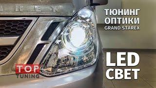 Тюнинг оптики Hyundai Grand Starex - LED линзы в штатные фары