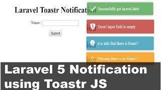 How to alert in Laravel using Toastr | Laravel easy Notifications