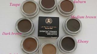 Anastasia Dipbrow  8 colours +Swatches,  Dipbrow pomade ABH