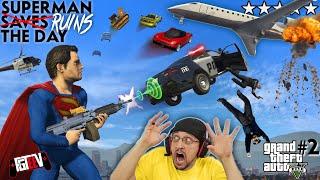 SUPERMAN RUINS THE DAY!  Car Launching Mod 4 GRAND THEFT AUTO 5! FGTEEV = No Friends