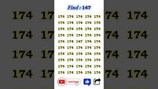 Spot the Number 147 #shorts #ytshorts #quiz #find