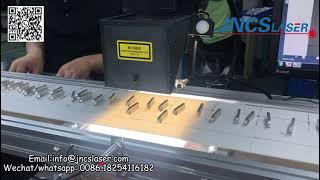 CCD Camera Visual Positioning Fiber Laser Marking Machine with conveyor belt, jncslaser