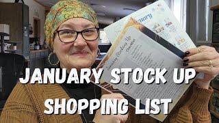 January Stock Up Shopping List