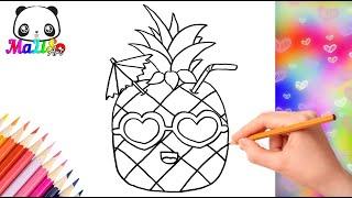 Как нарисовать АНАНАС в очках | Летний рисунок | Идеи для рисования | How to draw a Pineapple