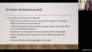 WebTeach: ENGL 103--Putnam, "Reciprocity, Honesty, and Trust"