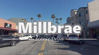 Driving in Downtown Millbrae, California - 4K