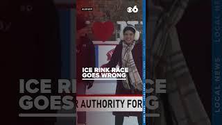 Opening day race at the ice rink goes wrong #live #news