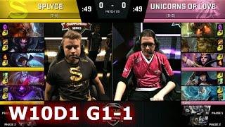 Splyce vs Unicorns of Love | Game 1 S7 EU LCS Spring 2017 Week 10 Day 1 | SPY vs UOL G1 W10D1