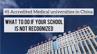 List of RECOGNIZED MEDICAL UNIVERSITIES IN CHINA  || Accredited / BEST Schools for MBBS in CHINA